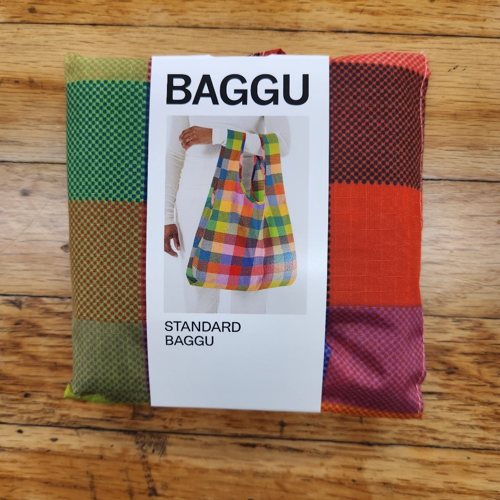 BAGGU Madras Standard Reusable Tote NEW